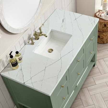 James Martin Vanities Breckenridge 48in Single Vanity, Smokey Celadon w/ 3 CM Ethereal Noctis Top 330-V48-SC-3ENC